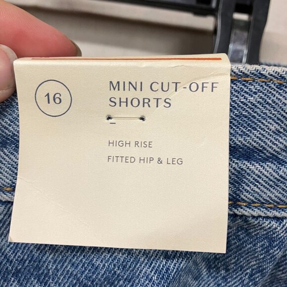 Universal Thread Women's 16 Blue High-Rise Cutoff Mini Jean Shorts Button Fly - Picture 9 of 15